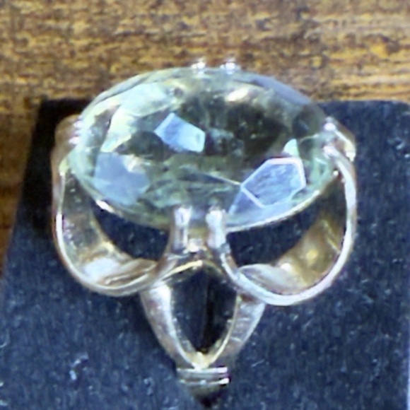 Vintage Large Smoky Quartz Gemstone 14K Yellow Gold Coctail Ring Size 6 - Picture 5 of 11